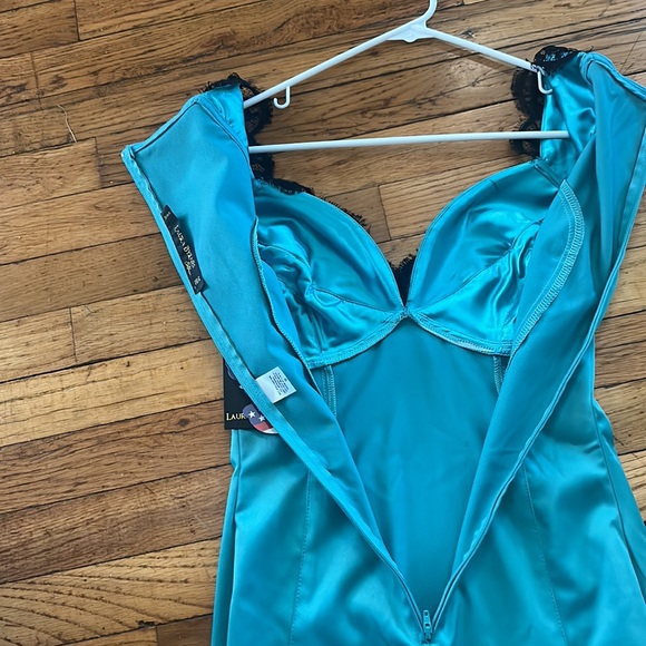 NWT 2014 Pin Up Girl clothing wiggle dress Size Small Teal - Picture 9 of 11